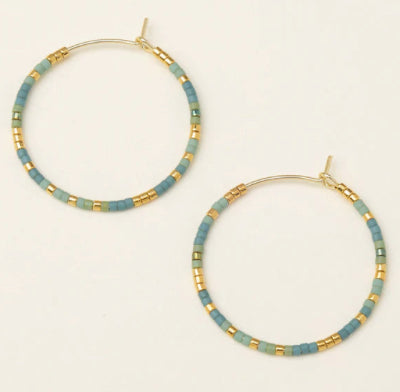 Chromacolor Miyuki Small Hoop - Turquoise Mint/Gold