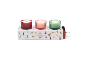 Paddywax Holiday Candle Set - Ribbed Mercury Glasses