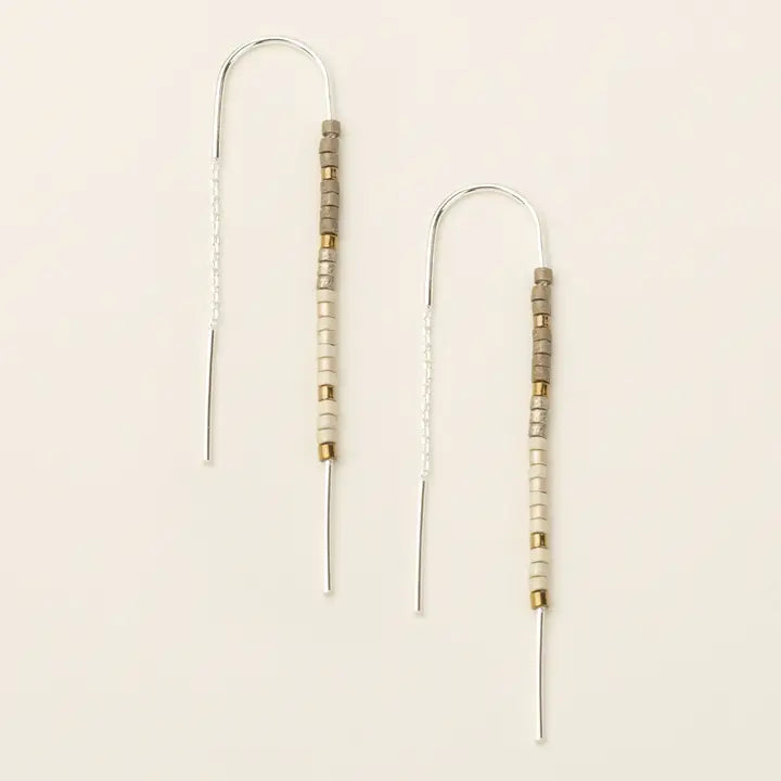 Chromacolor Miyuki Thread Earring - Pewter Multi/Silver