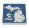 Illustrated Michigan Map Ceramic Coaster