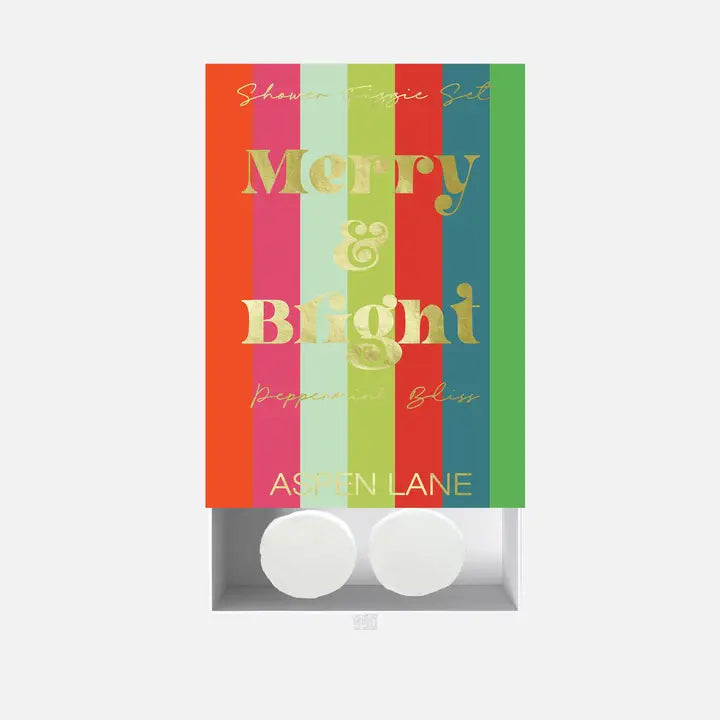 Merry & Bright Holiday Christmas Shower Steamer Set Stocking