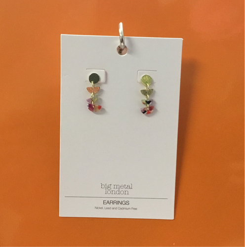 Sophia Geometric Metal and Resin Dangle Earrings