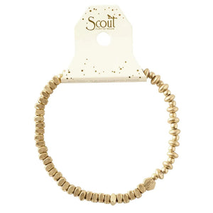 Mini Metal Stacking Bracelet-Mixed Beads Gold
