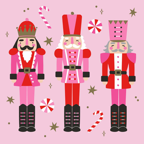 3 Nutcracker Pink Holiday Cocktail Napkins 20 Count