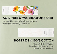 Grabie Watercolor Coloring Bookmarks Set of 12