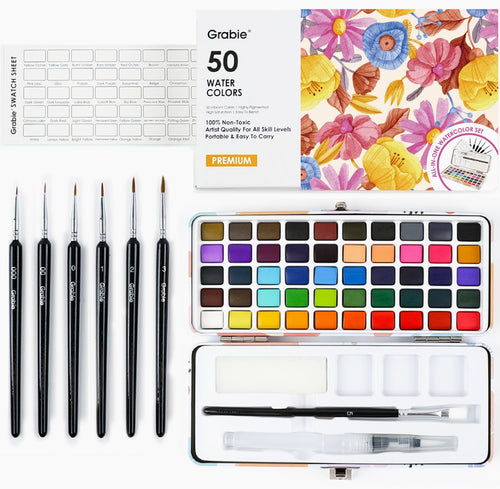 Grabie Watercolor Set of 50 with Brushes