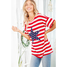 Stripe and Star Short Sleeved Top