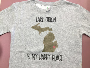 Lake Orion is my Happy Place Baby/Toddler Short Sleeve