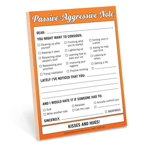Passive aggressive Niffty Note Pad