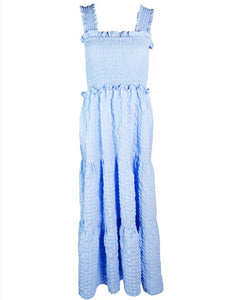 Baby Blue Textured Maxi Dress