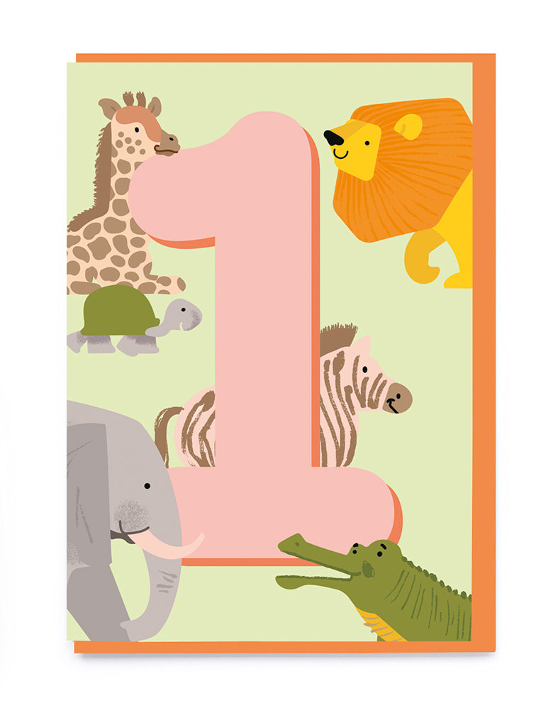 Age 1 Safari Noi Publishing Greeting Card