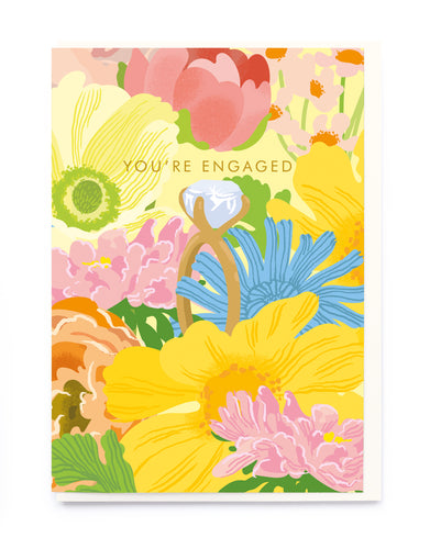 You're Engaged Floral Noi Publishing Greeting Card