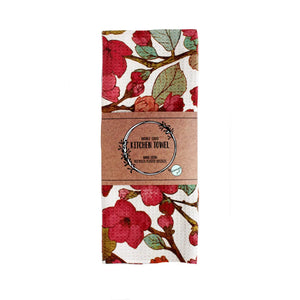 Maroon Blossoms | Two Sided Microfiber Kitchen Tea Towel