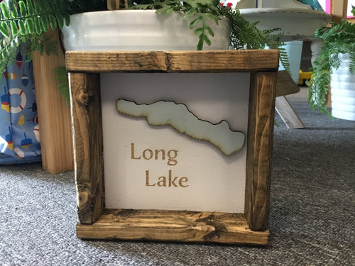 Long Lake 3D Wood Art Sign