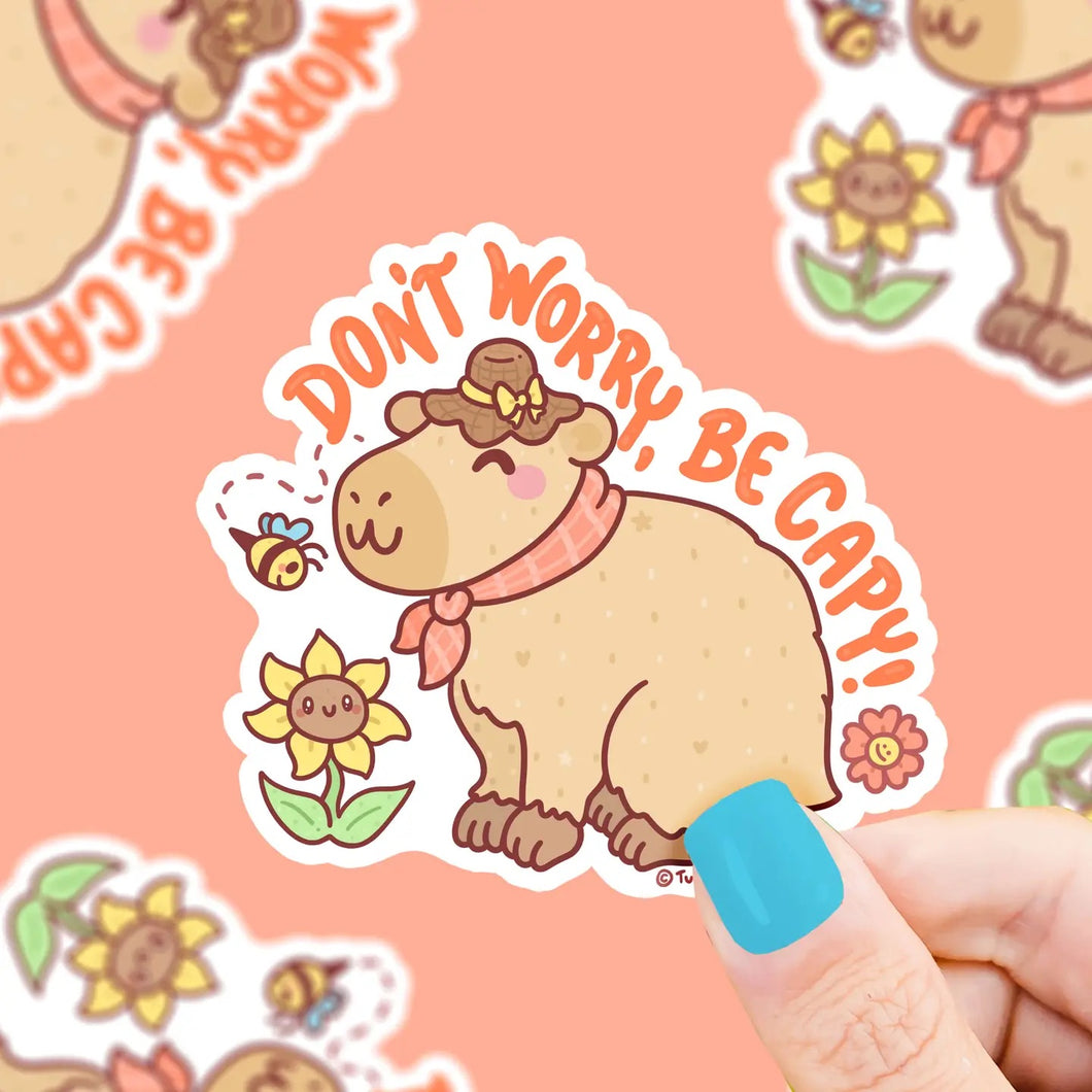 Don't Worry Be Cappy Vinyl Sticker
