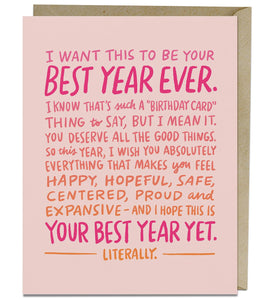 Best Year Ever Birthday Card