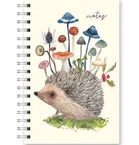 Spiral Notebook: Hedgehog with Mushrooms