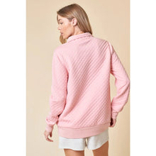 Blush Pink Diamond Cotton Padding Pull Over with Metal Snap