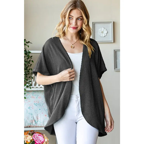 Ribbed Solid Cardigan