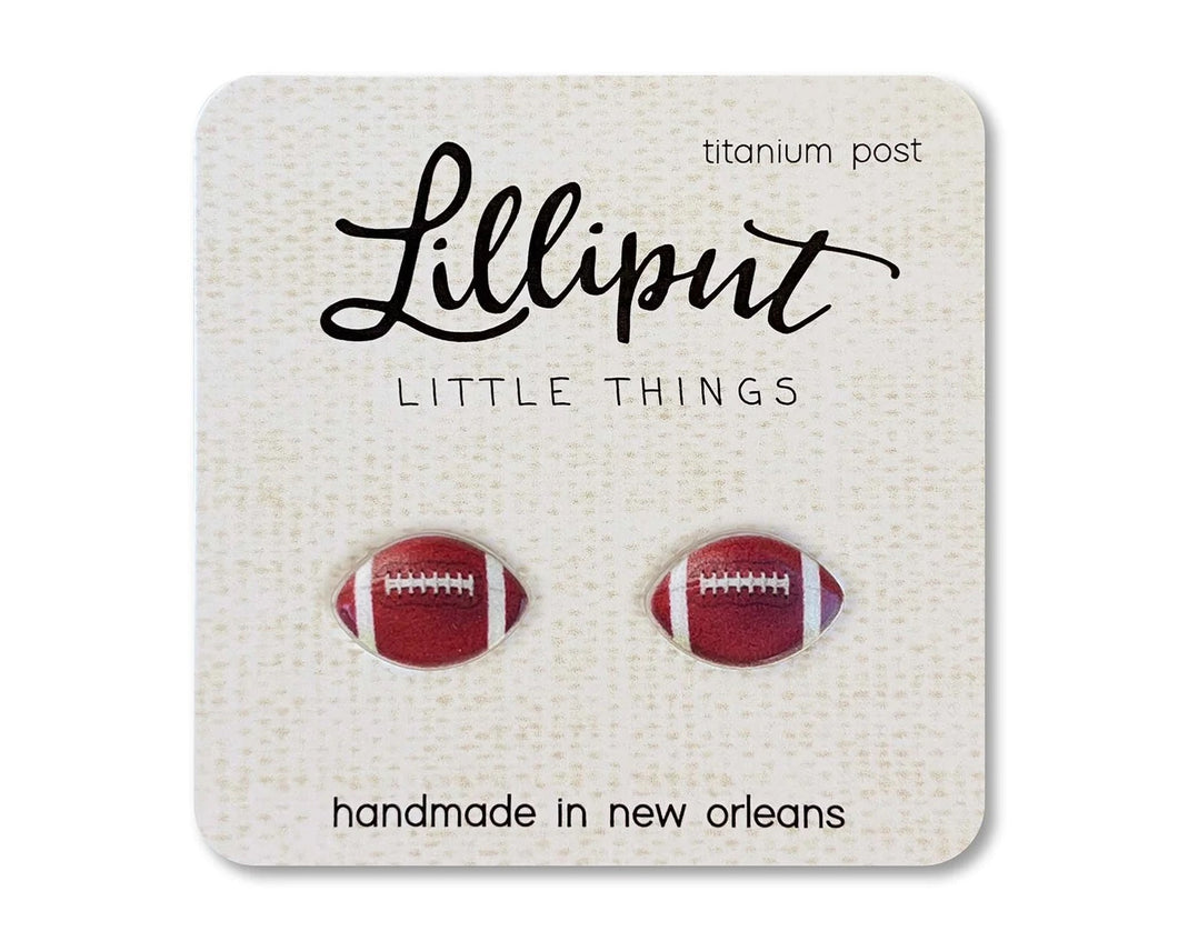 Lilliput Football Earrings