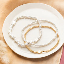 Mini Metal Stacking Bracelet-Mixed Beads Silver
