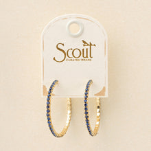 Sparkle & Shine Sm Rhinestone Hoop Earring - Montana Blue/Gold