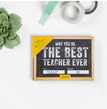Why You're the Best Teacher Ever Fill in the Love Book Fill-in-the-Blank Gift Journal