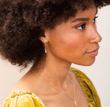 Stone Meteor Thread/Ear Jacket - Rose Quartz/Silver