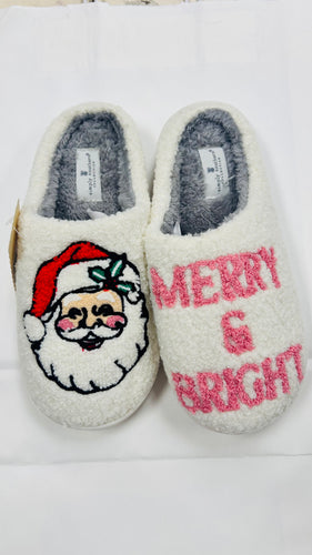 Simply Southern Fuzzy Merry and Bright Holiday Slippers