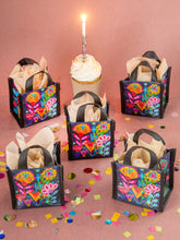 Mini Happy Bag - Navy Folk Flower