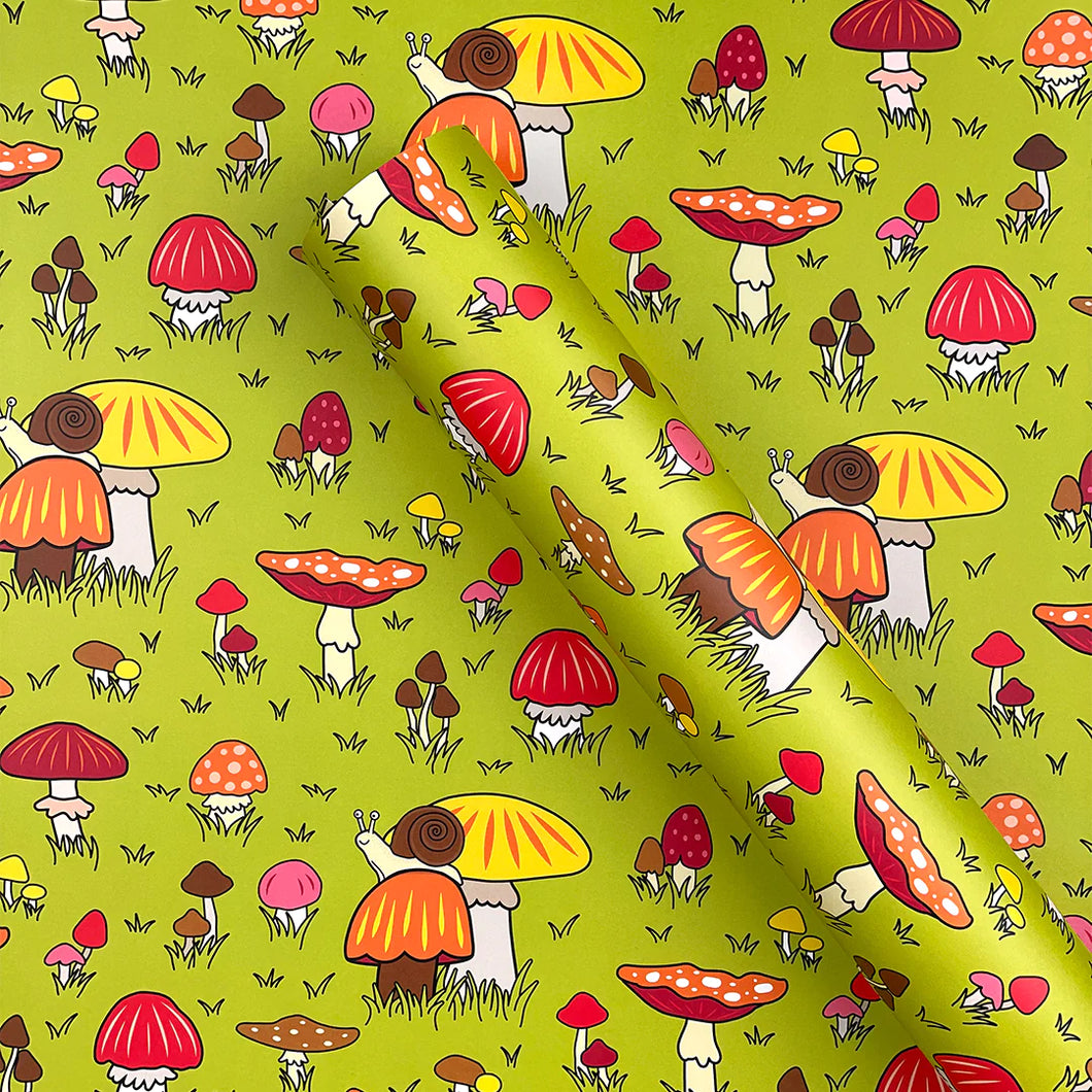 Mushroom and Snail Wrapping Paper