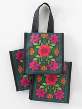 Small Happy Bag Dark Teal Flower