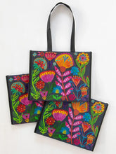 Large Happy Bag - Navy Folk Flower