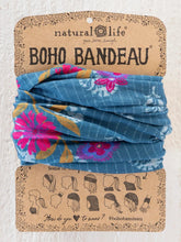 Natural Life Full Boho Bandeau® Headband - Block Stamp Indigo