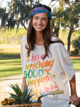 Natural Life Full Boho Bandeau® Headband - Block Stamp Indigo