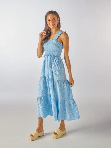 Baby Blue Textured Maxi Dress