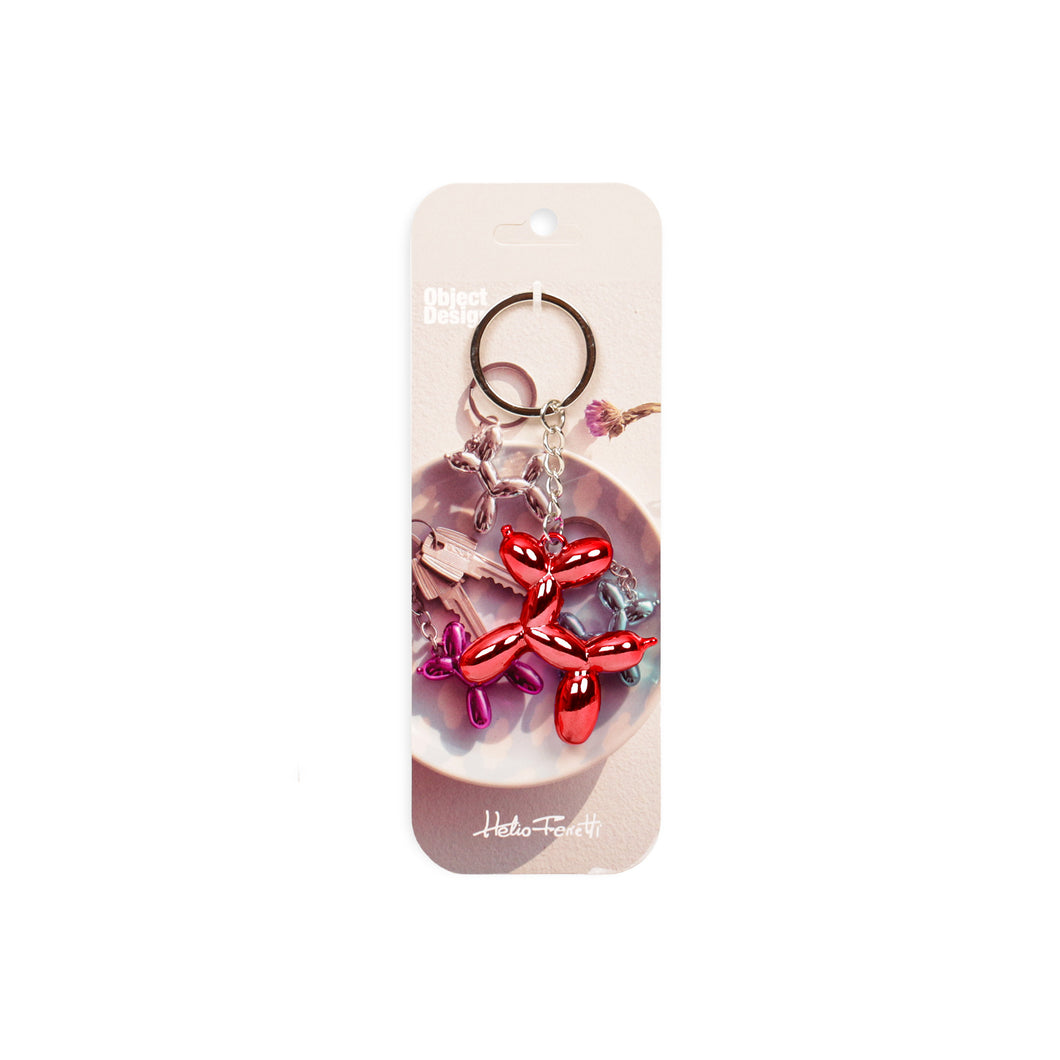 Balloon Dog Metallic Keychains
