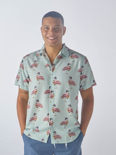 Teal Flamingo Polo