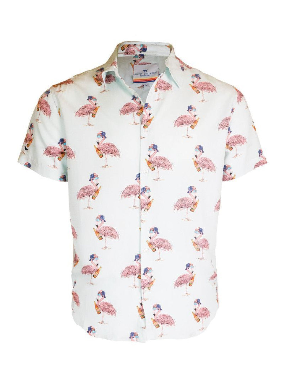 Teal Flamingo Polo