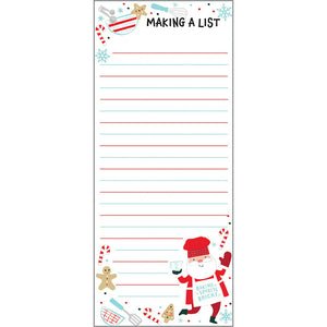 Holiday list pad baking santa