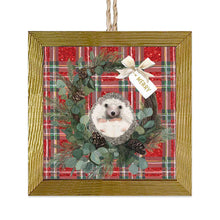 A Very Merry Hedgehog Wooden Framed Ornament