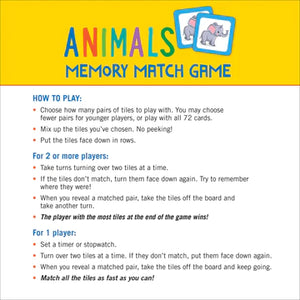 Animals Memory Match Game