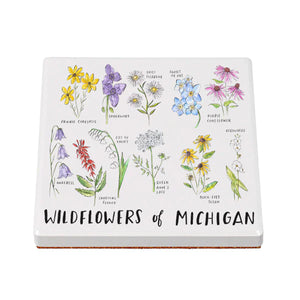 Wildflowers of Michigan Ceramic Coaster
