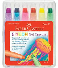 6 Neon Gel Crayons