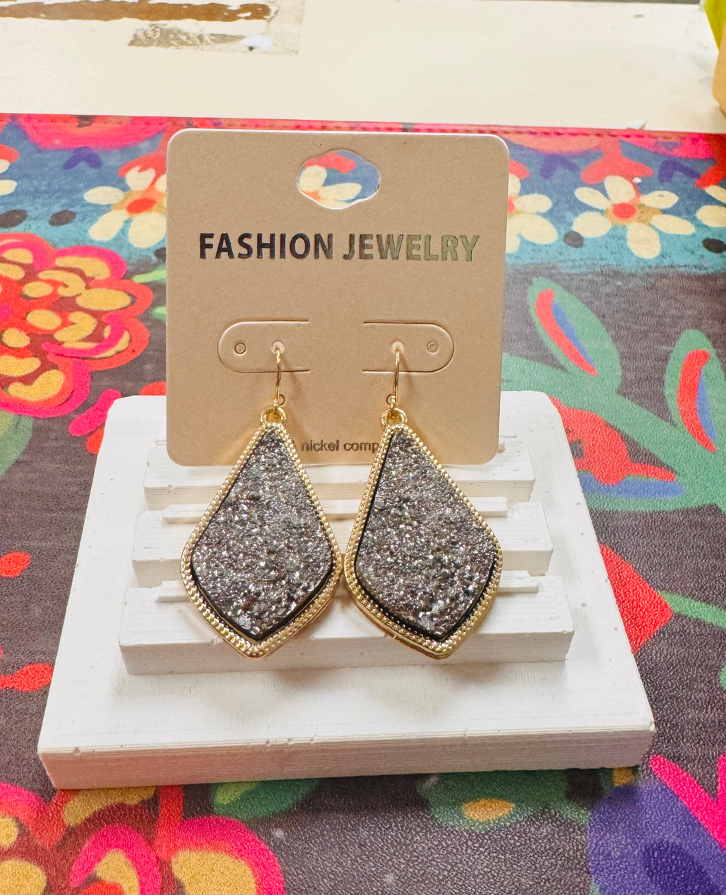 Metallic Teardrop Earrings