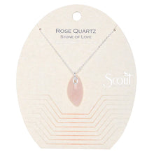 Organic Stone Necklace Rose Quartz and Silver - Stone of Love