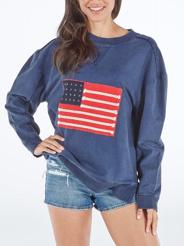 USA Flag Pullover Crewneck Simply Southern