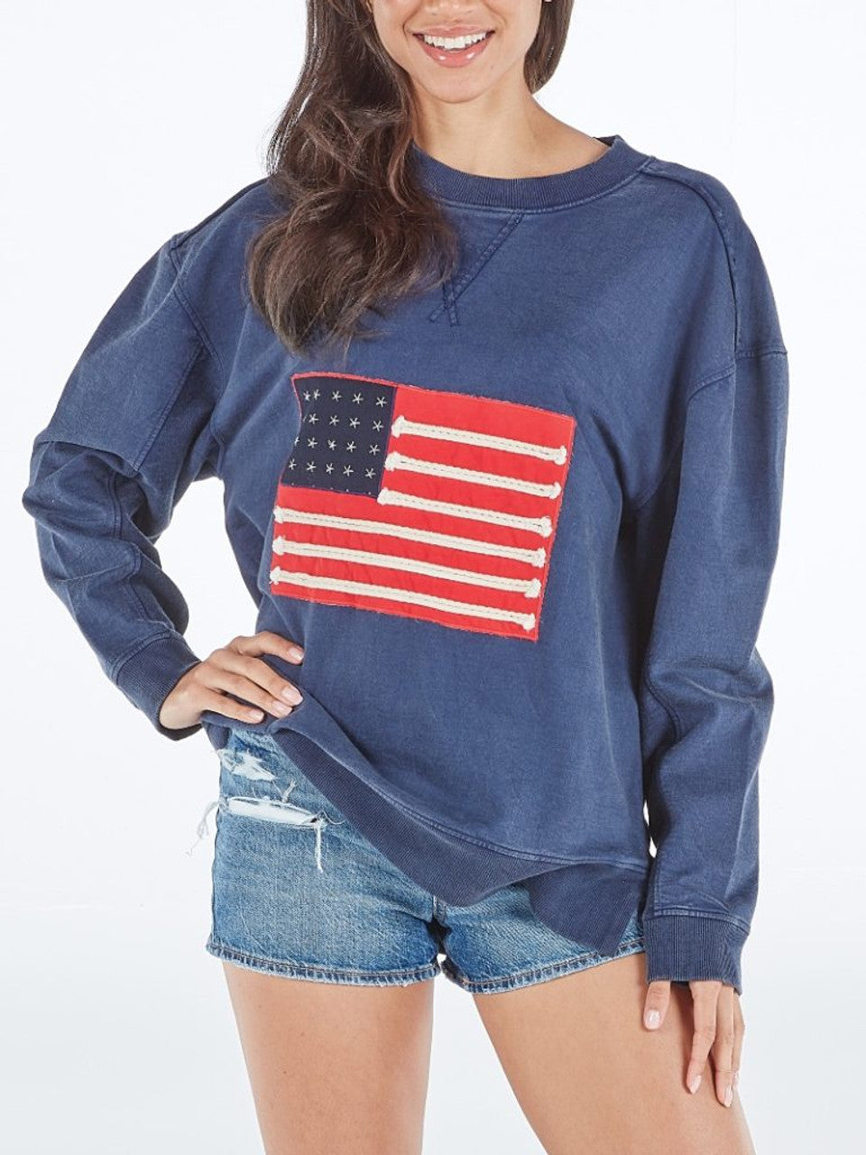 USA Flag Pullover Crewneck Simply Southern