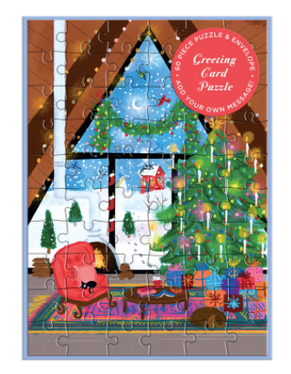 Cozy Cabin Puzzle Greeting Card