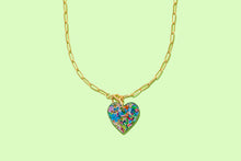 Colorful Confettil Heart Chain Necklace